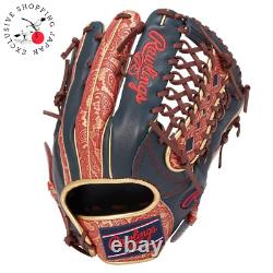 Rawlings Heart of the Hide Paisley Revival Outfielder Glove Navy Scarlet 13 HOH