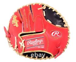 Rawlings Heart of the Hide Pancake Training Glove Baseball (B/SC)Black/Scarlet