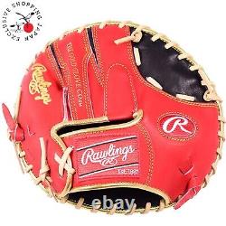 Rawlings Heart of the Hide Pancake Training Glove SCARLET Baseball Mitt 10 inch