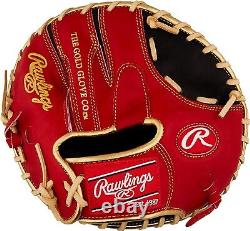 Rawlings Heart of the Hide Pancake Training Glove SCARLET Baseball Mitt 10 inch