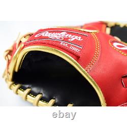 Rawlings Heart of the Hide Pancake Training Glove SCARLET Baseball Mitt 10 inch