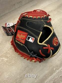 Rawlings Heart of the Hide R2G 32.5 Catcher's Mitt Red Black Gold MLB Leather