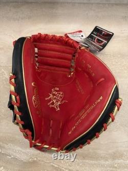 Rawlings Heart of the Hide R2G 32.5 Catcher's Mitt Red Black Gold MLB Leather