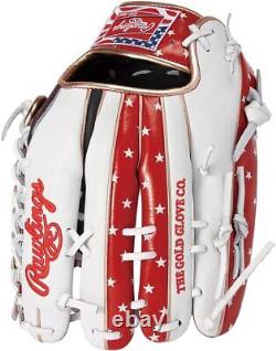 Rawlings Heart of the Hide USA Star & Stripes Outfielder Glove 12.5 Navy White