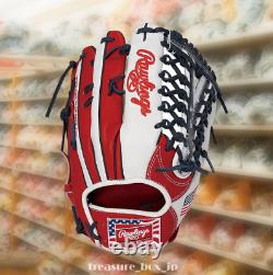 Rawlings Heart of the Hide USA Star & Stripes Outfielder Glove 12.5 Scarlet New