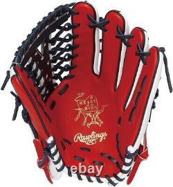 Rawlings Heart of the Hide USA Star & Stripes Outfielder Glove 12.5 Scarlet New