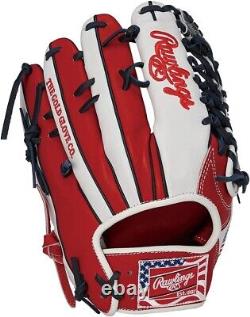 Rawlings Heart of the Hide USA Star & Stripes Outfielder Glove 12.5 Scarlet New