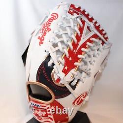 Rawlings Heart of the Hide USA Star & Stripes Outfielder Glove Navy White 12.5