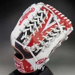 Rawlings Heart of the Hide USA Star & Stripes Outfielder Glove Navy White 12.5