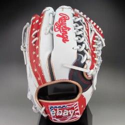 Rawlings Heart of the Hide USA Star & Stripes Outfielder Glove Navy White 12.5