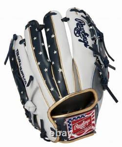 Rawlings Heart of the Hide USA Star and Stripes All Fielder Glove Gray 64 11.5
