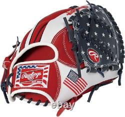 Rawlings Heart of the Hide USA Star and Stripes All Fielder Glove Scarlet 11.5