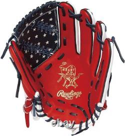 Rawlings Heart of the Hide USA Star and Stripes All Fielder Glove Scarlet 11.5