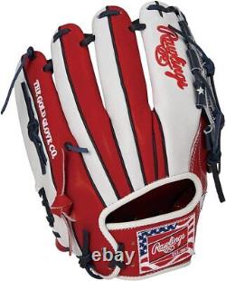 Rawlings Heart of the Hide USA Star and Stripes All Fielder Glove Scarlet 11.5