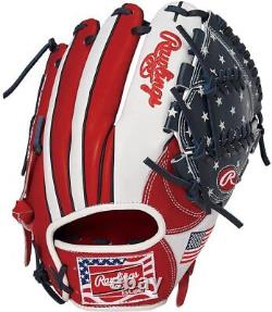 Rawlings Heart of the Hide USA Star and Stripes All Fielder Glove Scarlet 11.5