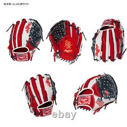 Rawlings Heart of the Hide USA Star and Stripes All Fielder Glove Scarlet 11.5