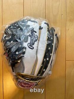 Rawlings Heart of the Hide USA Star and Stripes All Fielder Glove Scarlet 11.5 L