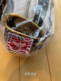 Rawlings Heart of the Hide USA Star and Stripes All Fielder Glove Scarlet 11.5 L