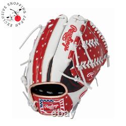 Rawlings Heart of the Hide USA Star and Stripes All Fielder Glove White 64 11.5