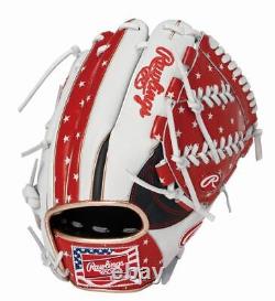 Rawlings Heart of the Hide USA Star and Stripes All Fielder Glove White 64 11.5