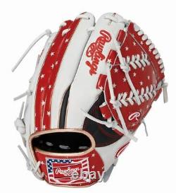 Rawlings Heart of the Hide USA Star and Stripes All Fielder Glove White 64 11.5