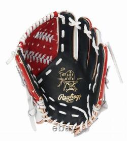 Rawlings Heart of the Hide USA Star and Stripes All Fielder Glove White 64 11.5