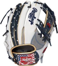 Rawlings Heart of the Hide USA Star and Stripes Infielder Glove Gray 11.25 HOH