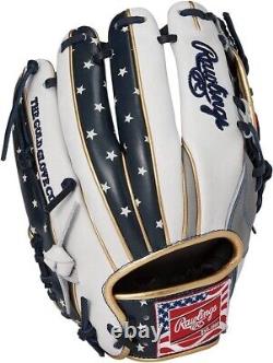 Rawlings Heart of the Hide USA Star and Stripes Infielder Glove Gray 11.25 HOH