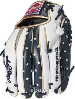 Rawlings Heart of the Hide USA Star and Stripes Infielder Glove Gray 11.25 HOH