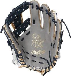 Rawlings Heart of the Hide USA Star and Stripes Infielder Glove Gray 11.25 HOH