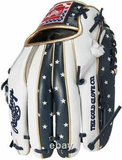 Rawlings Heart of the Hide USA Star and Stripes Infielder Glove Gray 11.25 HOH