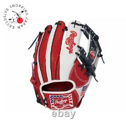 Rawlings Heart of the Hide USA Star and Stripes Infielder Glove Scarlet 11.25