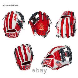 Rawlings Heart of the Hide USA Star and Stripes Infielder Glove Scarlet 11.25
