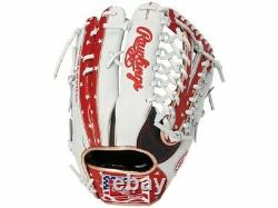 Rawlings Heart of the Hide USA Star and Stripes Outfielder Glove White 12.5 New