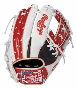 Rawlings Heart of the Hide USA Star and Stripes infielder Glove White 64 11.25