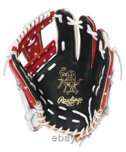 Rawlings Heart of the Hide USA Star and Stripes infielder Glove White 64 11.25