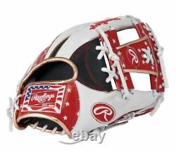 Rawlings Heart of the Hide USA Star and Stripes infielder Glove White 64 11.25