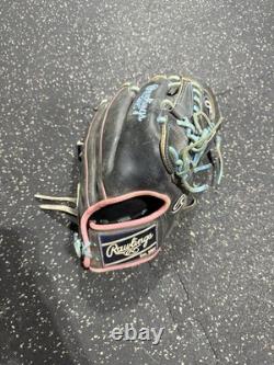 Rawlings Heart of the Hide size 11.75 black pink and light blue broken in