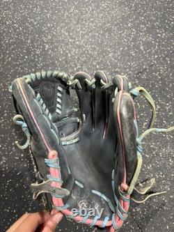 Rawlings Heart of the Hide size 11.75 black pink and light blue broken in