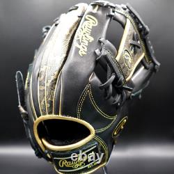 Rawlings JAPAN HOH Heart of the Hide 11.5 RHT Infielder Glove Black/Gold Paisley