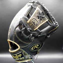 Rawlings JAPAN HOH Heart of the Hide 11.5 RHT Infielder Glove Black/Gold Paisley