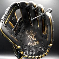 Rawlings JAPAN HOH Heart of the Hide 11.5 RHT Infielder Glove Black/Gold Paisley