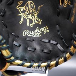Rawlings JAPAN HOH Heart of the Hide 11.5 RHT Infielder Glove Black/Gold Paisley