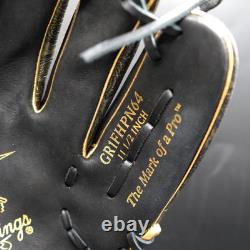 Rawlings JAPAN HOH Heart of the Hide 11.5 RHT Infielder Glove Black/Gold Paisley