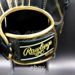 Rawlings JAPAN HOH Heart of the Hide 11.5 RHT Infielder Glove Black/Gold Paisley