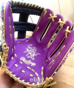Rawlings Japan Baseball Glove Heart of the Hide RHT 11.5 Infielder Purple Rare