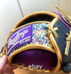 Rawlings Japan Baseball Glove Heart of the Hide RHT 11.5 Infielder Purple Rare