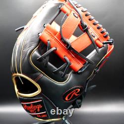 Rawlings Japan Glove HOH Heart of the Hide RHT LH 11.5 Infielder Black / Scarlet