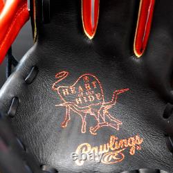 Rawlings Japan Glove HOH Heart of the Hide RHT LH 11.5 Infielder Black / Scarlet