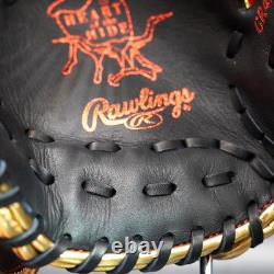 Rawlings Japan Glove HOH Heart of the Hide RHT LH 11.5 Infielder Black / Scarlet